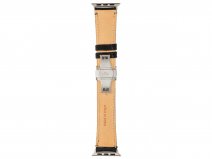 Gatti Alligator Apple Watch Band 42/44/45/49mm - Black Rubber/Silver