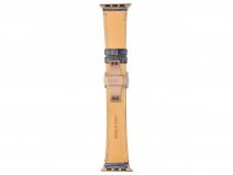 Gatti Alligator Apple Watch Band 42/44/45/49mm - Blue Gibilterra/Rose Gold