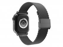 Just in Case Steel Mesh Strap Zwart - Apple Watch Bandje 42/44/45/46/49mm