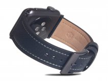SLG Design D8 Leather Apple Watch Band 42/44/45mm - Black Blue