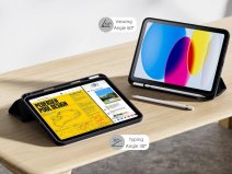 CaseMania iPad 11/10 hoesje Donkerblauw - Trifold Stand Case met Pencil Houder