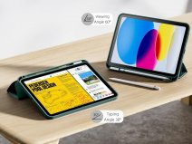 CaseMania iPad 11/10 hoesje Groen - Trifold Stand Case met Pencil Houder