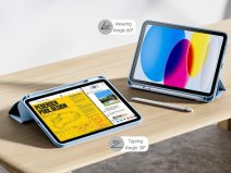 CaseMania iPad 11/10 hoesje Lichtblauw - Trifold Stand Case met Pencil Houder