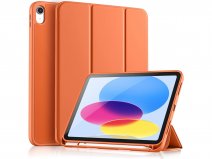 CaseMania iPad 11/10 hoesje Oranje - Trifold Stand Case met Pencil Houder