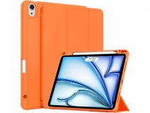CaseMania iPad Air 11 hoesje Oranje - Smart Stand Case met Pencil Houder
