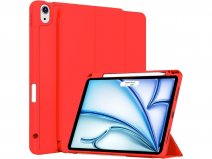 CaseMania iPad Air 11 hoesje Rood - Smart Stand Case met Pencil Houder