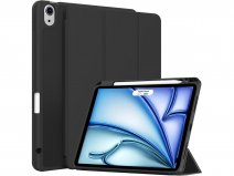 CaseMania iPad Air 11 hoesje Zwart - Smart Stand Case met Pencil Houder