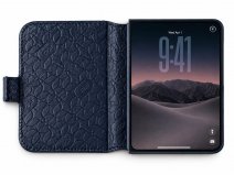 Vaja 2in1 Carbon Leather Folio Case Blauw - iPhone Duo Hoesje Leer
