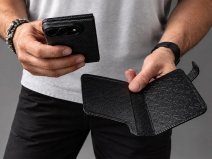 Vaja 2in1 Carbon Leather Folio Case Zwart - iPhone Duo Hoesje Leer