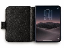 Vaja 2in1 Carbon Leather Folio Case Zwart - iPhone Duo Hoesje Leer