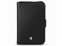Vaja Leather Folio Case Zwart - iPhone Duo Hoesje Leer
