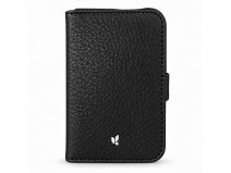 Vaja Leather Wallet Case Zwart - iPhone Duo Hoesje Leer