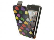 Call Candy Colored Hearts Flip Case - Hoesje voor iPhone 4/4S