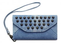 Covert Studded Denim Trifold Wallet Case voor iPhone 4/4S