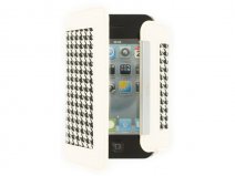 Houndstooth Trifold Wallet Case Hoesje voor iPhone 4/4S