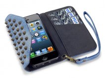 Covert Studded Denim Trifold Wallet Case voor iPhone 5/5S