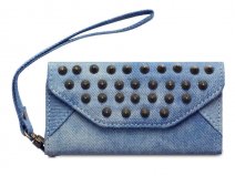 Covert Studded Denim Trifold Wallet Case voor iPhone 5/5S