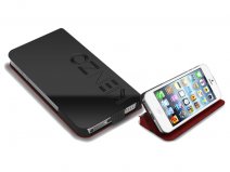 Kenzo Paris Designer Gloss Leather Book Case Hoesje voor iPhone5/5