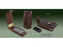 Piel Frama Croco Classic Snap Lederen Case voor iPhone 5/5S (Bruin)