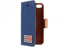 British Denim Style Wallet Case Hoesje voor iPhone 5/5S