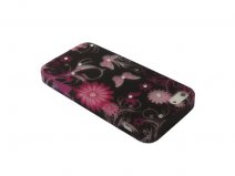 Crystals Pink Butterflies TPU Case voor iPhone 5/5S