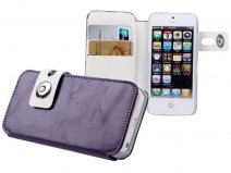 Deep Purple Sideflip Wallet Case Hoesje voor iPhone 5/5S