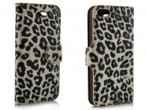 Leopard Sideflip Kunstleren Stand Case Hoesje voor iPhone 5/5S