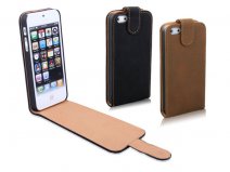 Rough Leather Flip Case voor iPhone 5/5S