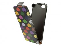 Call Candy Colored Hearts Flip Case - Hoesje voor iPhone 5/5S