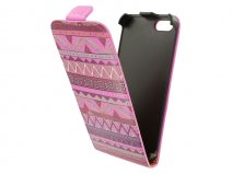 Call Candy Pink Aztec Flip Case - Hoesje voor iPhone 5/5S