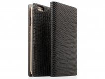 SLG Design D3 Lizard Zwart Leer - iPhone 6/6s hoesje