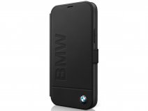 BMW Signature Bookcase Zwart Leer - iPhone 12 Mini hoesje