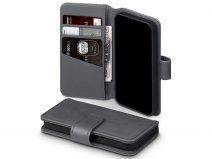 CaseBoutique Leather Wallet Grijs Leer - iPhone 12 Mini hoesje