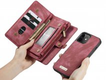 CaseMe 2in1 Wallet Case met Ritsvak Rood - iPhone 12 Mini Hoesje