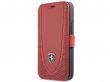 Ferrari Off Track Perforated Leather Bookcase Rood - iPhone 12 Mini Hoesje