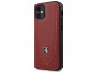 Ferrari Perforated Leather Case Rood - iPhone 12 Mini Hoesje