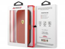 Ferrari On Track Perforated Bookcase Rood - iPhone 12 Mini Hoesje