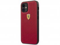 Ferrari Perforated PU Case Rood - iPhone 12 Mini Hoesje