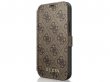 Guess 4G Monogram Bookcase Bruin - iPhone 12 Mini hoesje