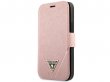 Guess Saffiano BookCase Roze - iPhone 12 Mini hoesje