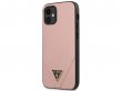 Guess Saffiano Case Roze - iPhone 12 Mini hoesje