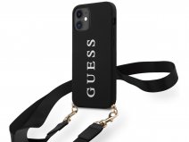 Guess Logo Necklace Case Zwart - iPhone 12 Mini hoesje
