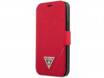Guess Saffiano BookCase Rood - iPhone 12 Mini hoesje