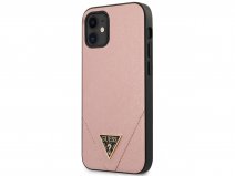 Guess Saffiano Case Roze - iPhone 12 Mini hoesje