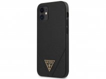 Guess Saffiano Case Zwart - iPhone 12 Mini hoesje