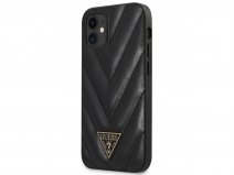 Guess V-Quilted Case Zwart - iPhone 12 Mini hoesje
