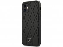 Mercedes-Benz Wave Line Leather Case Zwart - iPhone 12 Mini hoesje