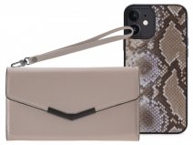 Mobilize Elegant Magnet Clutch Beige Snake - iPhone 12 Mini hoesje