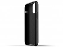 Mujjo Full Leather Case Zwart - iPhone 12 Mini Hoesje Leer