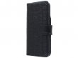 Classic Croco Leather Book Case Zwart - iPhone 12/12 Pro hoesje